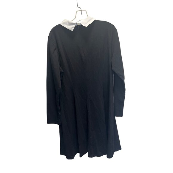 Black Long-Sleeve Dress With White Peter Pan Collar XXL Aphrodite - Picture 6 of 6